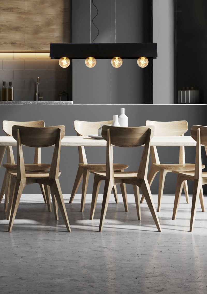 Lucide SURTUS - Závesné svietidlo - 4xE27 - Čierne